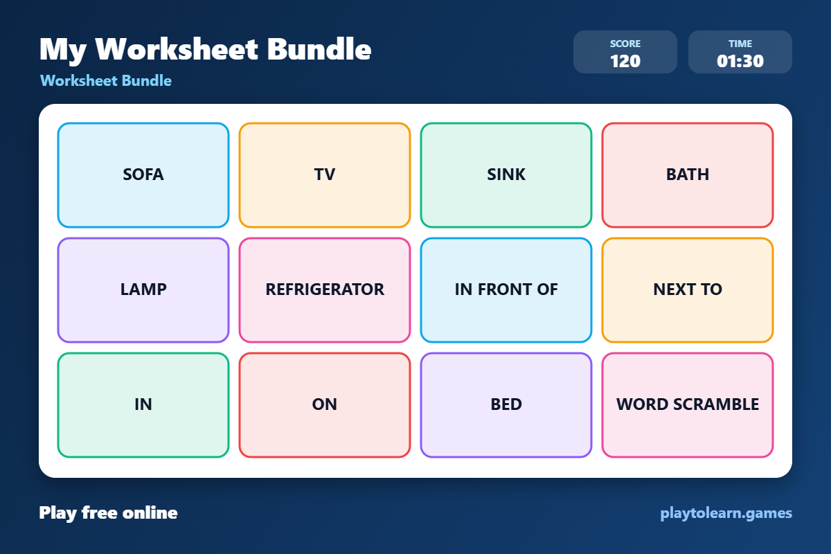🏠 house rooms and parts of a house worksheet bundle — printable worksheet preview — for 2nd Grade