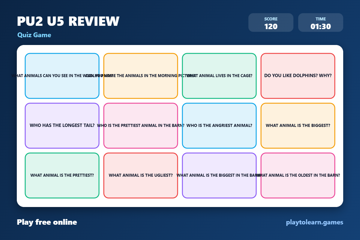 powerup2 quiz game — printable worksheet preview — for 1st Grade