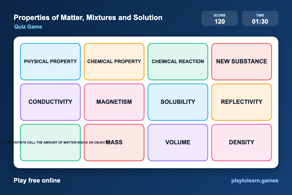 🧪 Science quiz game — printable worksheet preview — for 5th Grade
