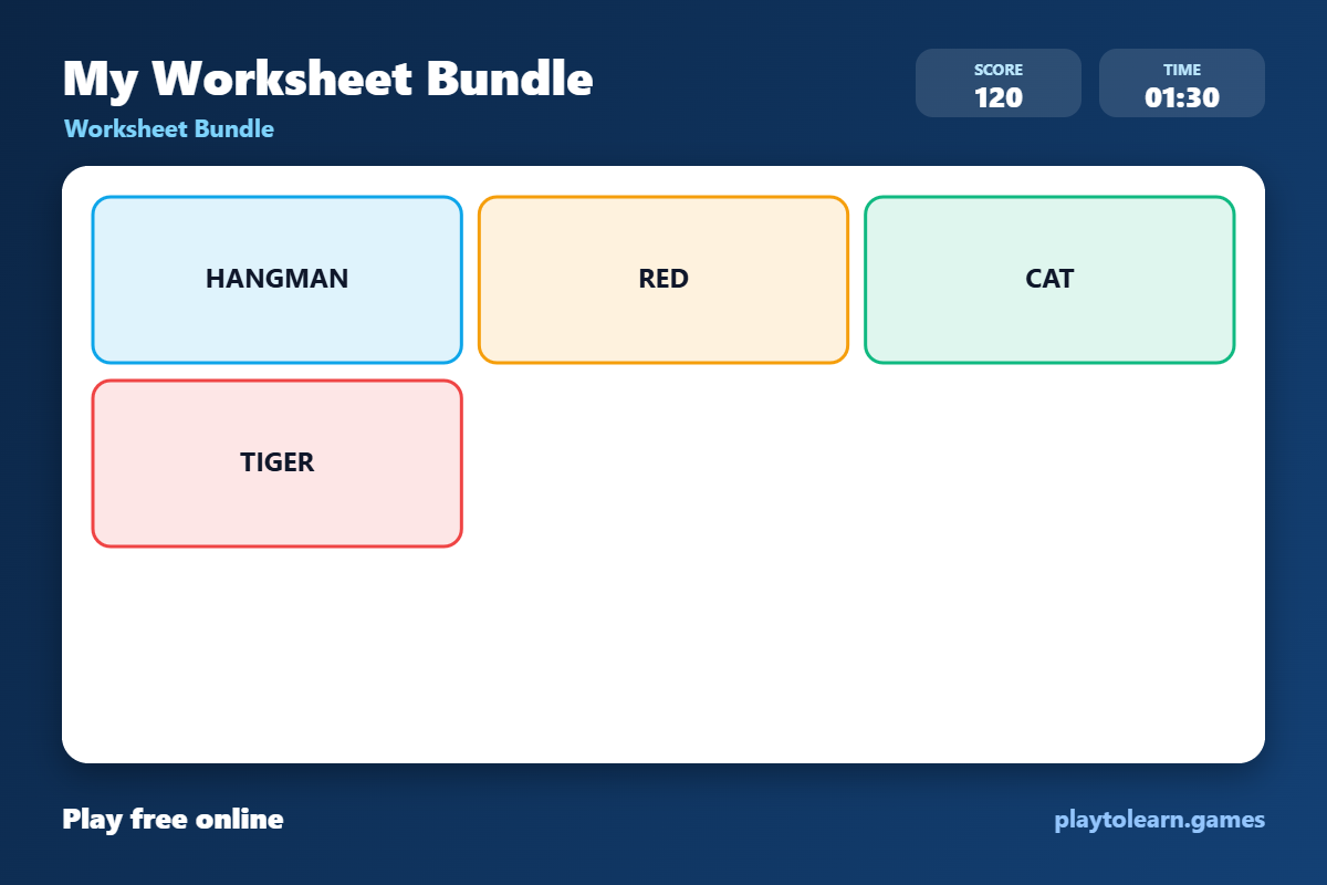 🐻 Animals worksheet bundle — printable worksheet preview — for 1st Grade