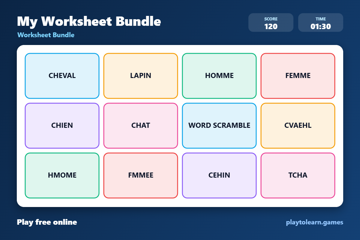 🐻 Animals worksheet bundle — printable worksheet preview — for 3rd Grade