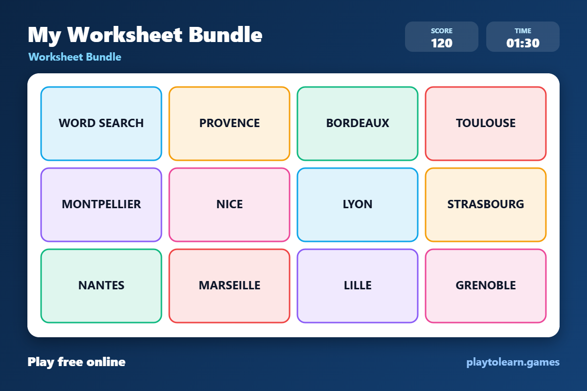 🏙️ Places in Town worksheet bundle — printable worksheet preview — for 4th Grade