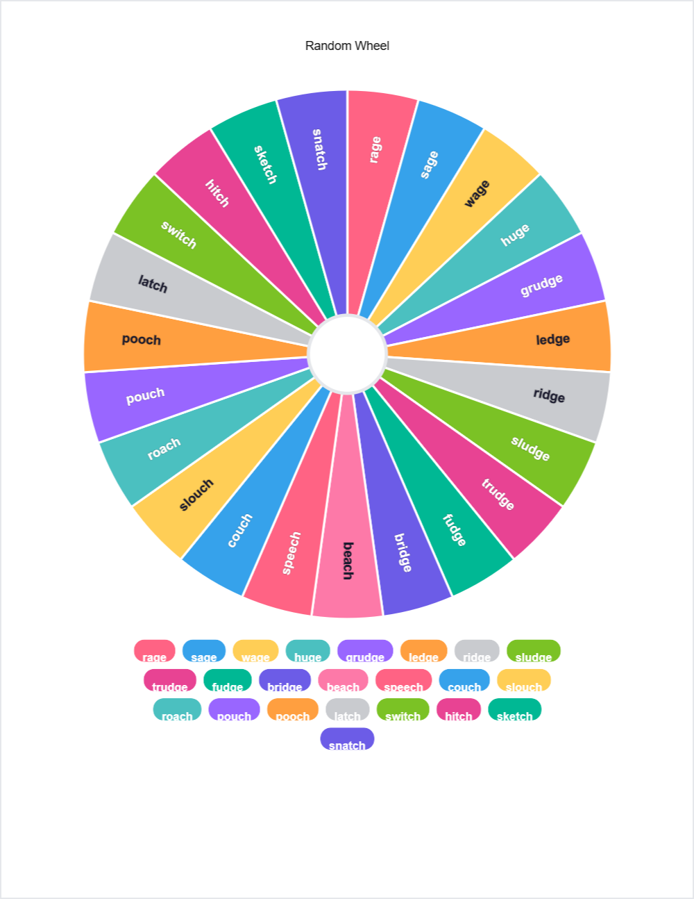 _tch and _dge words randomwheel — printable worksheet preview — for 1st Grade, 2nd Grade