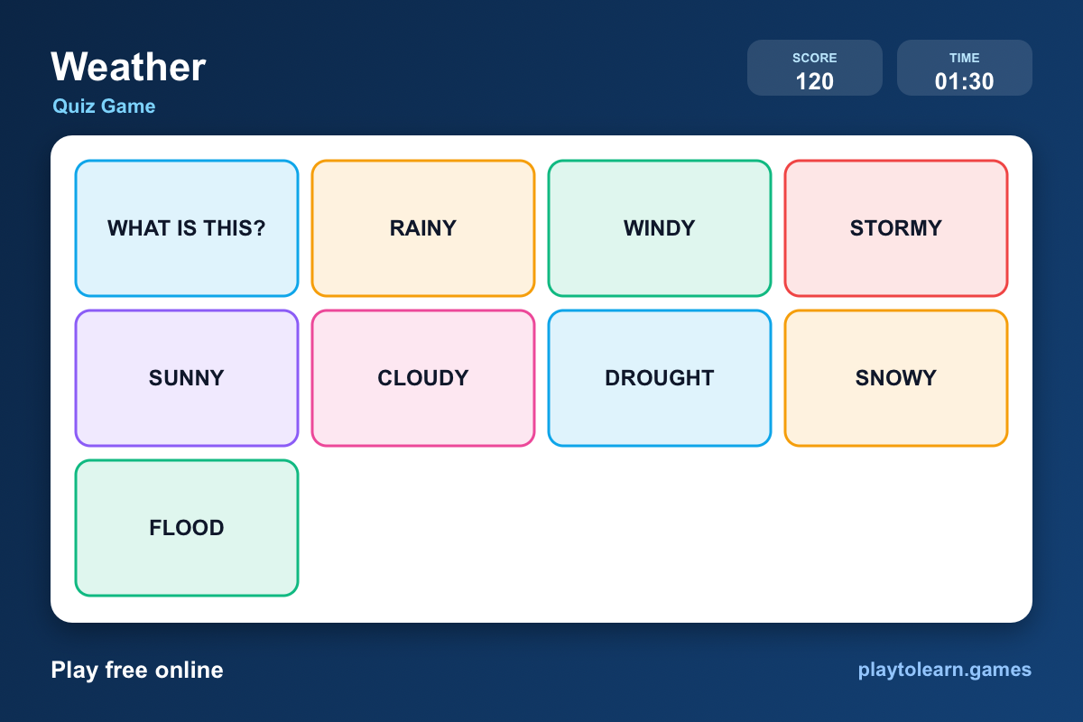 🏝️ Beach & Ocean quiz game — printable worksheet preview — for 2nd Grade