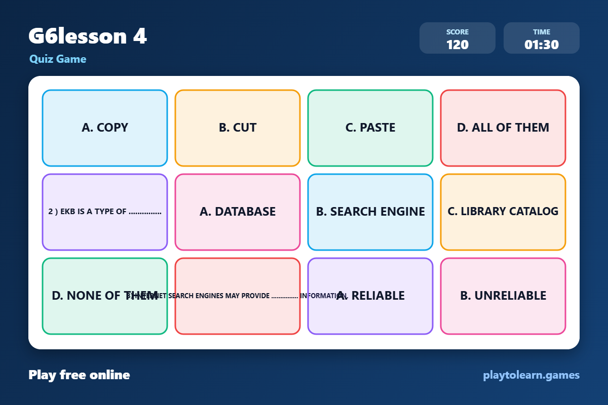 🛏️ Bedroom quiz game — printable worksheet preview — for 6th Grade