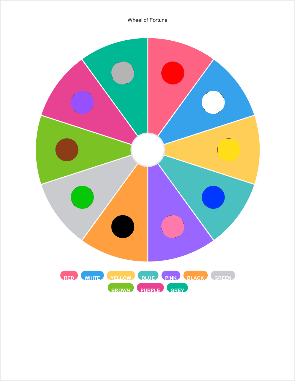 ๐ Colors randomwheel โ printable worksheet preview โ for 1st Grade
