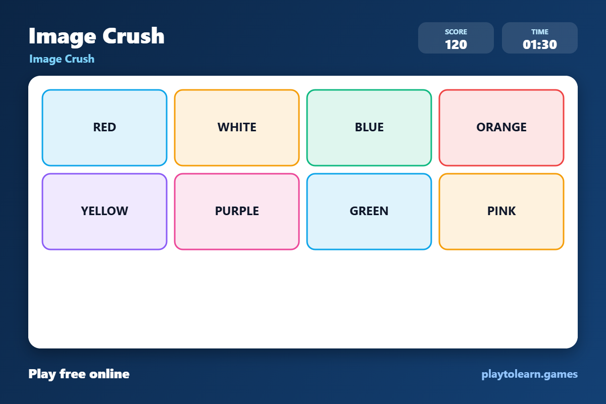 ๐ Colors image crush โ printable worksheet preview โ for Kindergarten, 1st Grade, Pre-K
