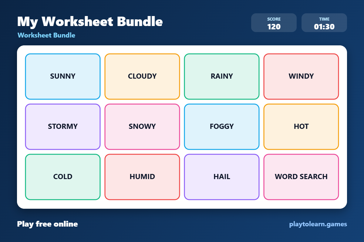 ☀️ Weather worksheet bundle — printable worksheet preview — for Kindergarten, 1st Grade, 2nd Grade, 3rd Grade