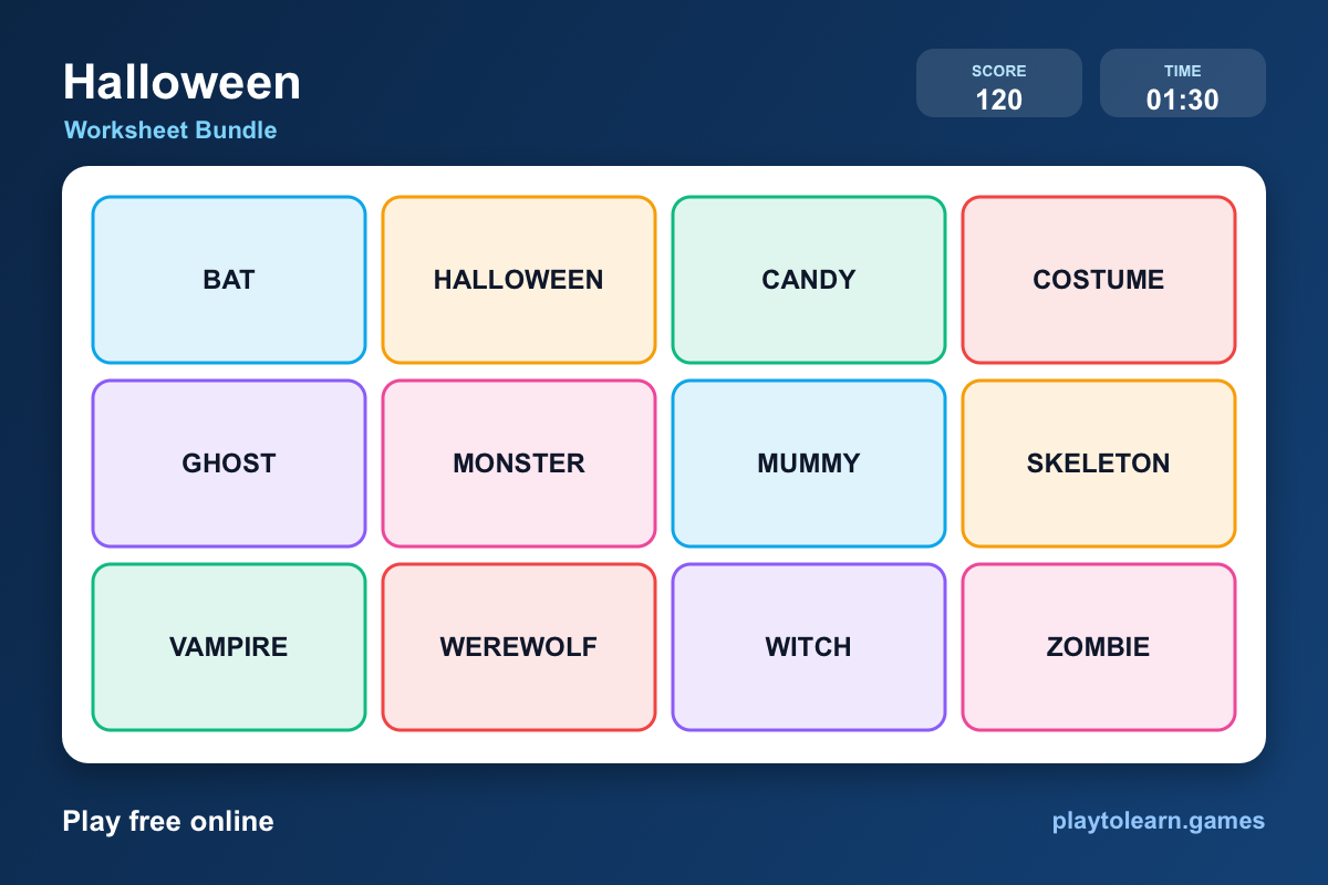 🎃 Halloween worksheet bundle — printable worksheet preview — for 5th Grade