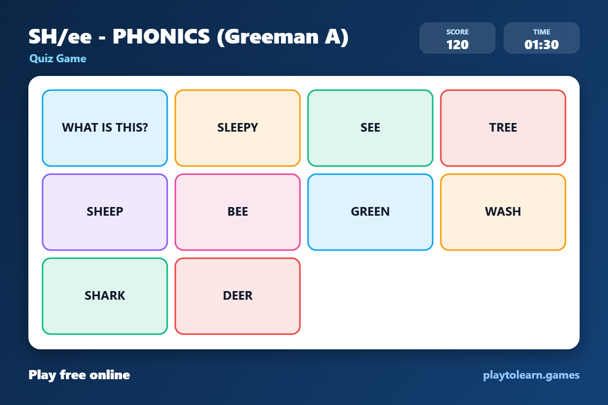 🐻 Animals quiz game — printable worksheet preview — for Kindergarten